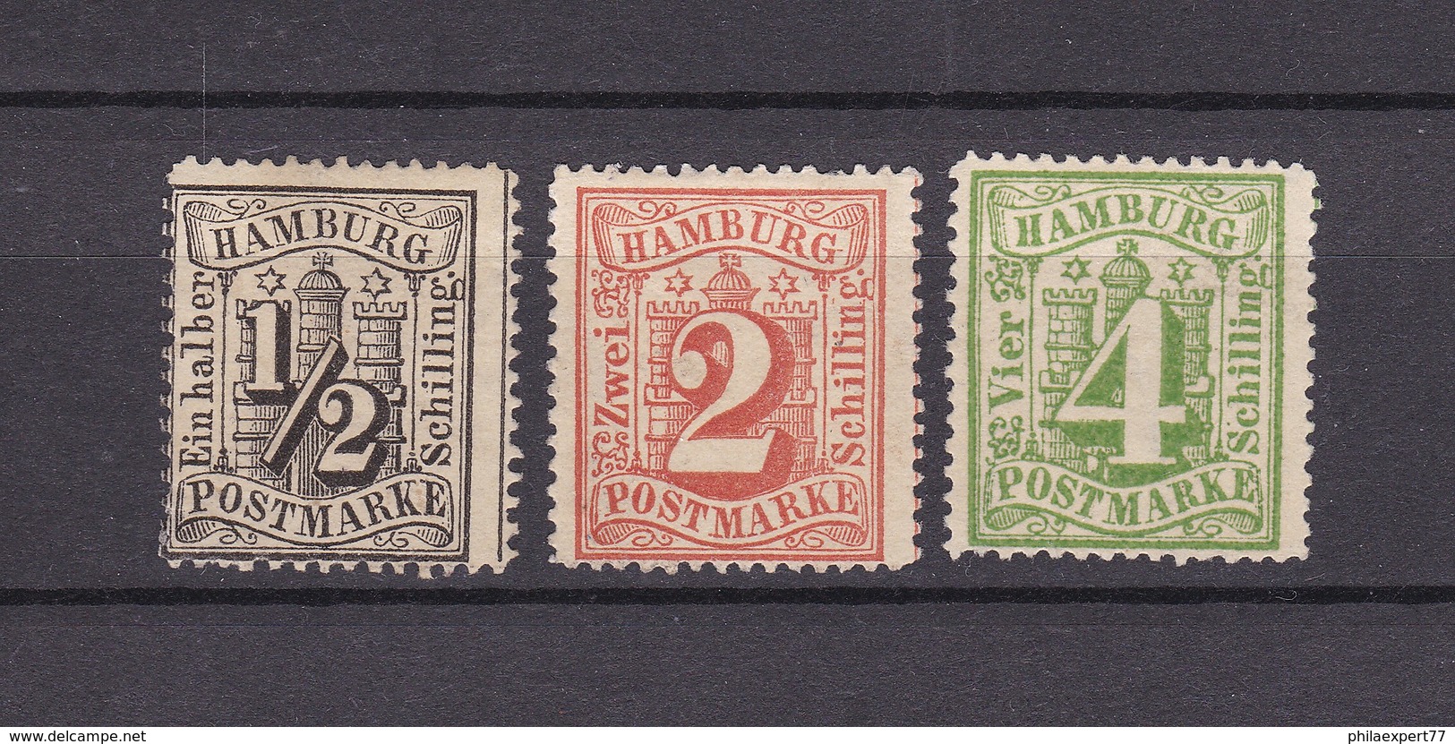 Hamburg - 1864/67 - Michel Nr. 10+13+16  - Ungebr. - 32 Euro - Hamburg