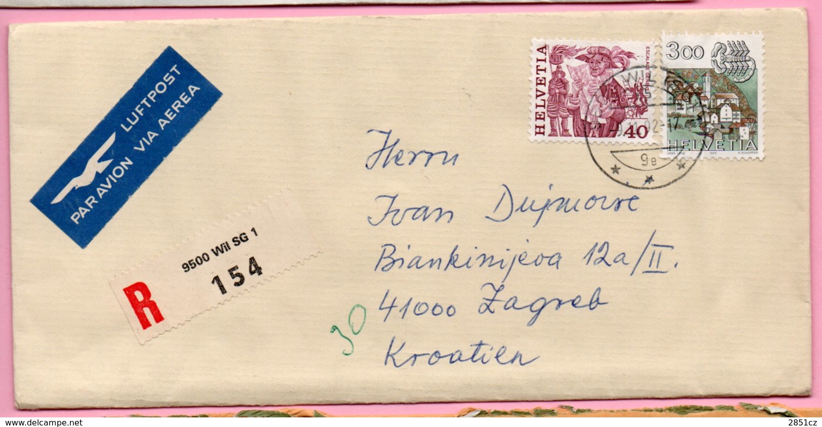 Letter - 1992., Switzerland (Helvetia), Air Mail / Registrated Letter - Otros & Sin Clasificación