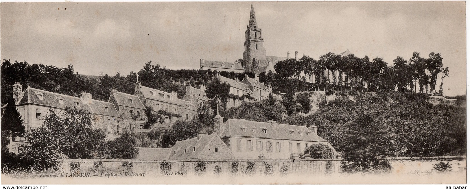 Lannion : Carte Panoramique Double Format : L'église De Brélévenez (Ets Neurdein Frères, Paris, ND Phot) - Lannion