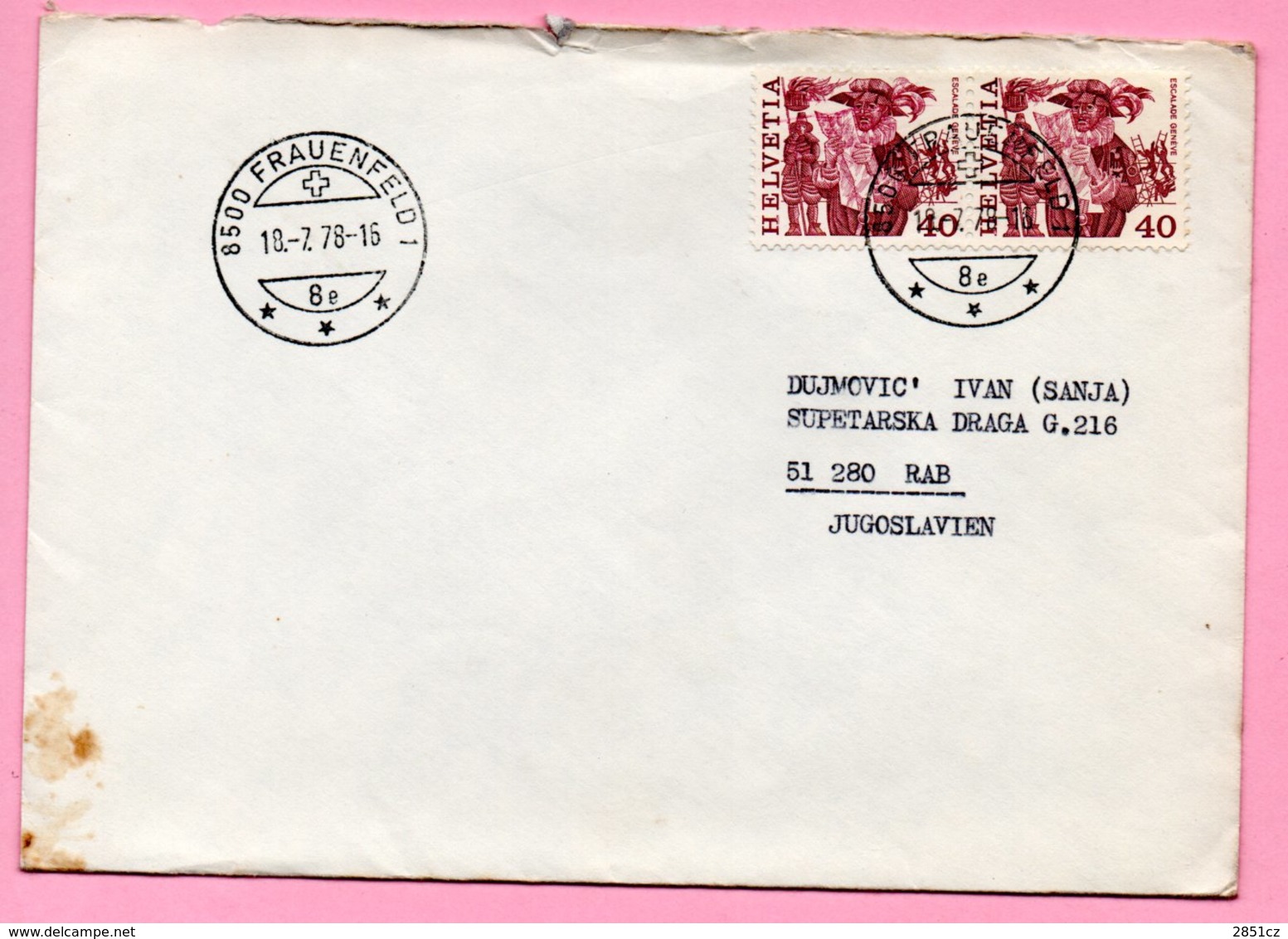 Letter - Stamp Escalade Geneve / Postmark Frauenfeld, 18.7.1978., Switzerland (Helvetia) - Other & Unclassified