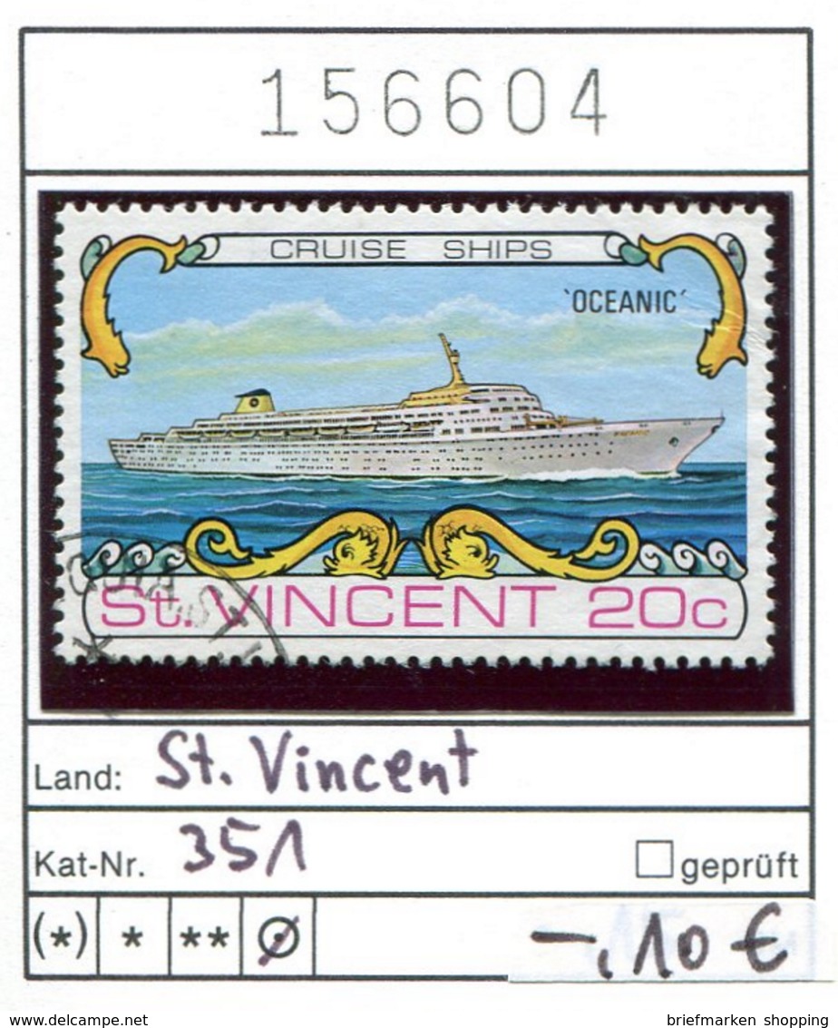 St. Vincent - Michel 351 - Oo Oblit. Used Gebruikt - Schiffe Ships Bateaux - St.Vincent (1979-...)