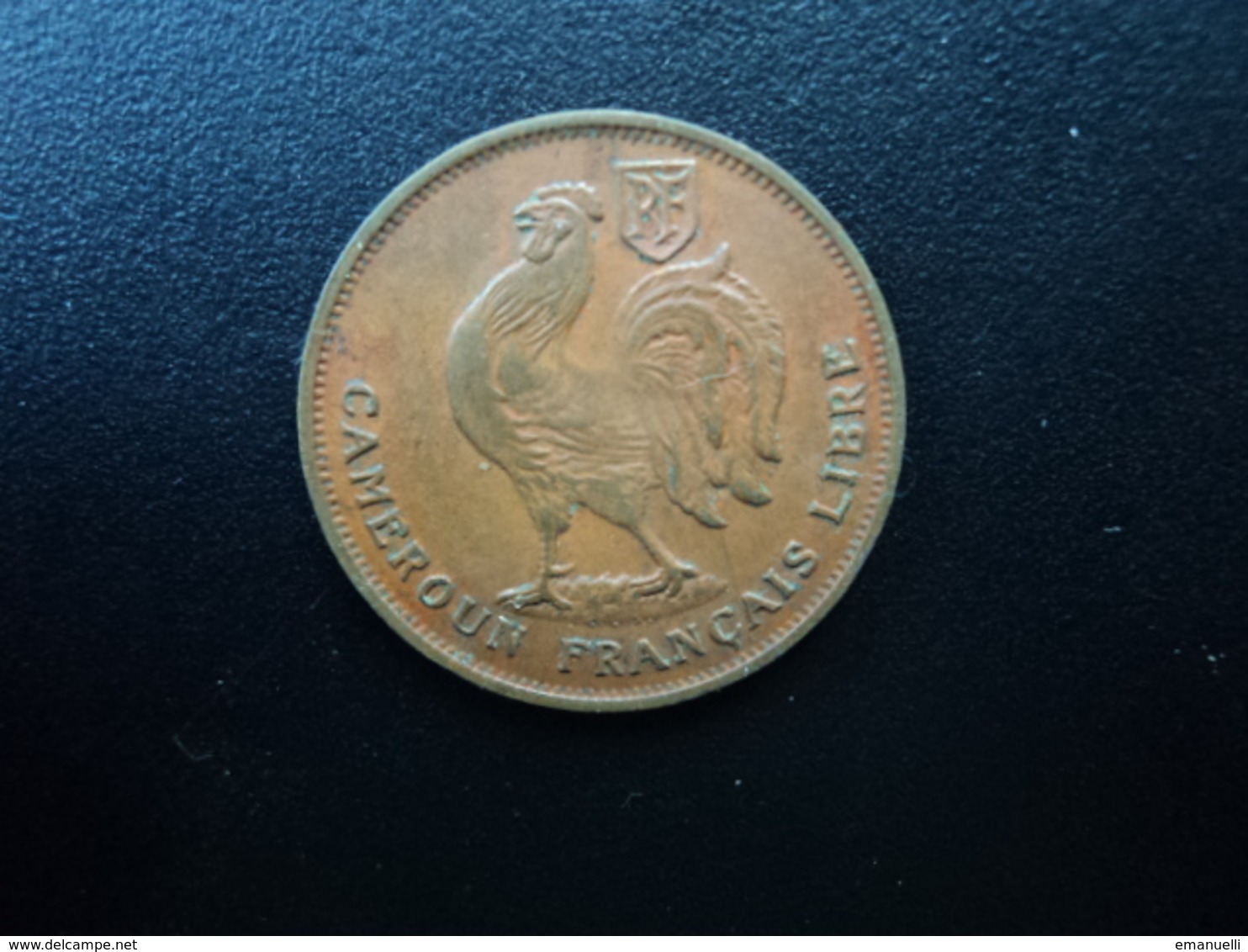 CAMEROUN FRANÇAIS LIBRE  * : 1 FRANC   1943 SA    G.16 / KM 7      TTB+ - Cameroun