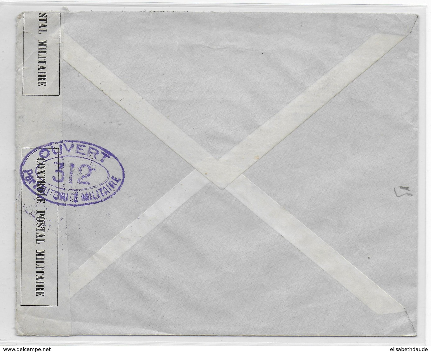 1916 - GRECE - ENVELOPPE Avec CENSURE FRANCAISE VIOLETTE De ATHENES => PARIS - Covers & Documents