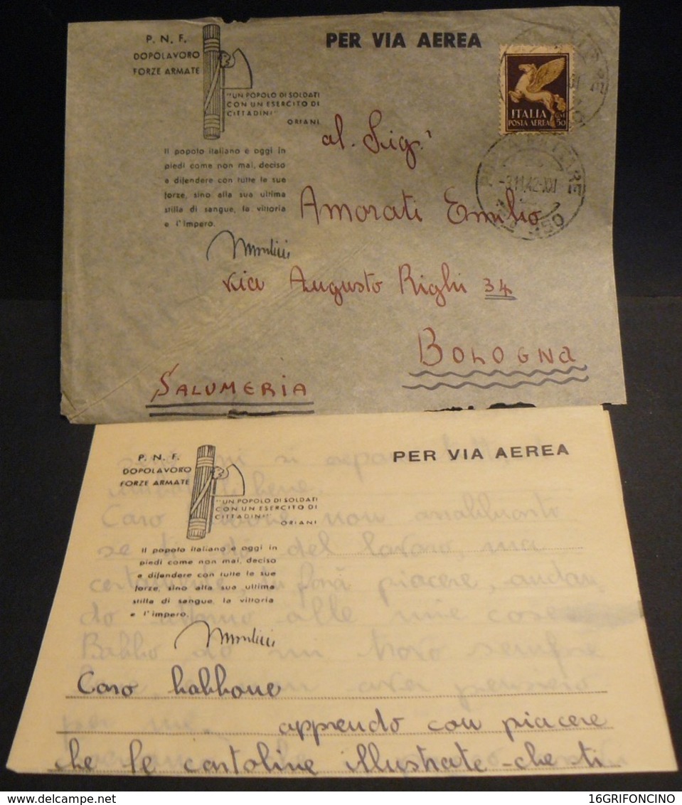 RODI "  POSTA  MILITARE 550  "  3 - 11 - 1942  BELLA  LETTERA  CON  TESTO  PARTITA PER  BOLOGNA - Egée