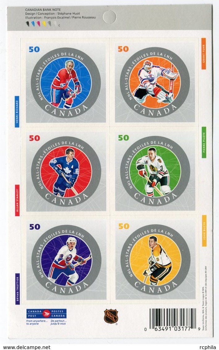 RC 11435 CANADA 2005 NHL HOCKEY SUR GLACE CARNET BOOKLET MNH NEUF ** - Full Booklets