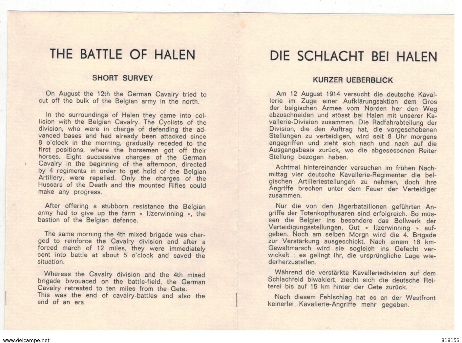 Halen: Slag Der Zilveren Helmen (6 Kaarten) - Guerre 1914-18