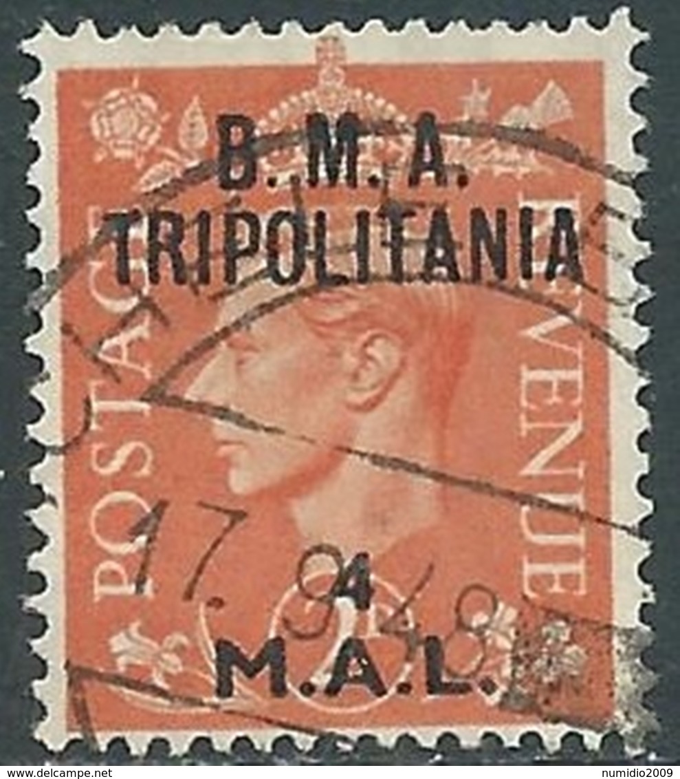 1948 OCCUPAZIONE BRITANNICA TRIPOLITANIA BMA USATO 4 MAL - RB39-3 - Tripolitaine