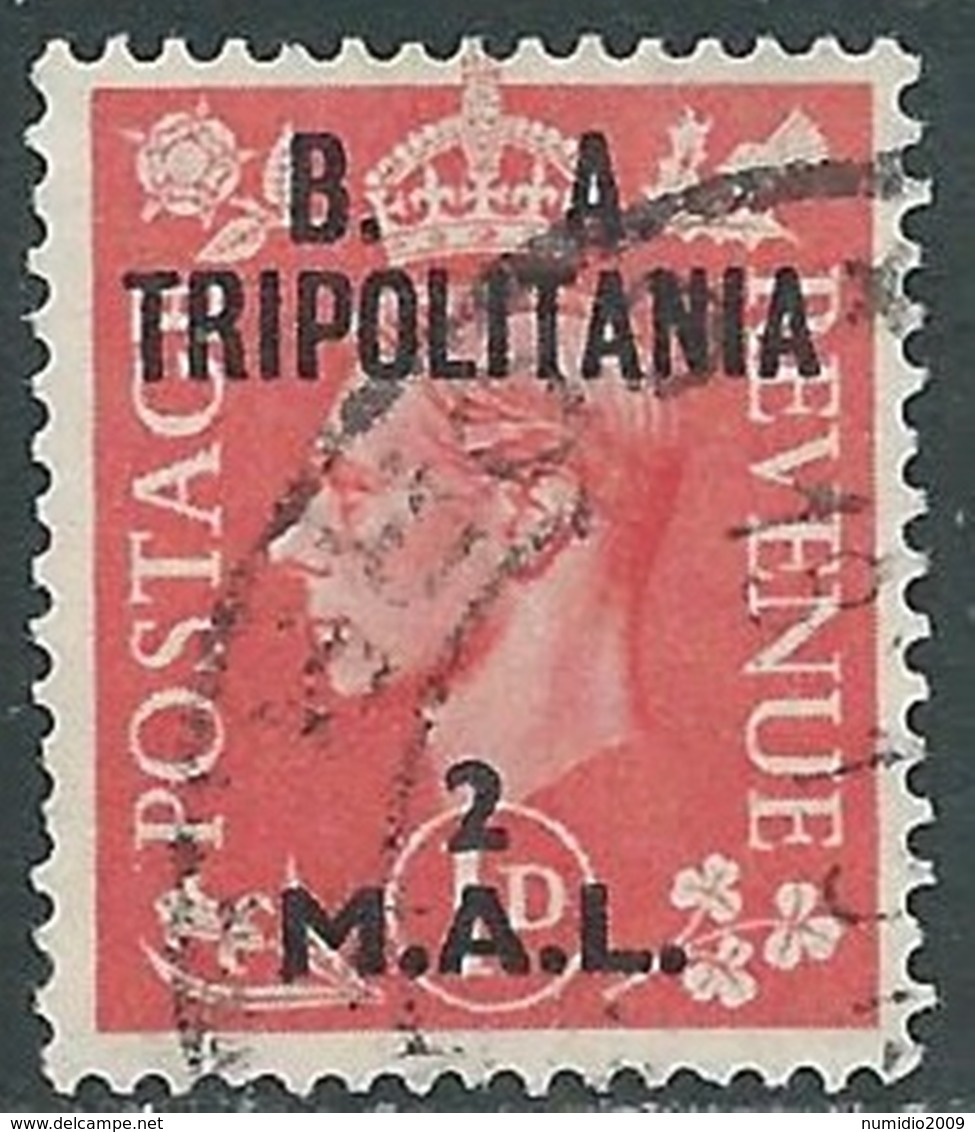 1950 OCCUPAZIONE BRITANNICA TRIPOLITANIA BA USATO 2 MAL - RB39-3 - Tripolitania