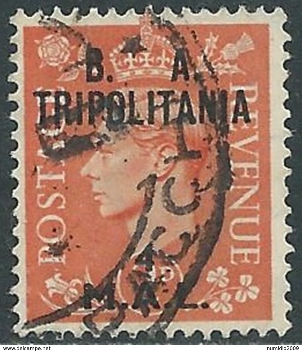 1950 OCCUPAZIONE BRITANNICA TRIPOLITANIA BA USATO 4 MAL - RB39-10 - Tripolitaine