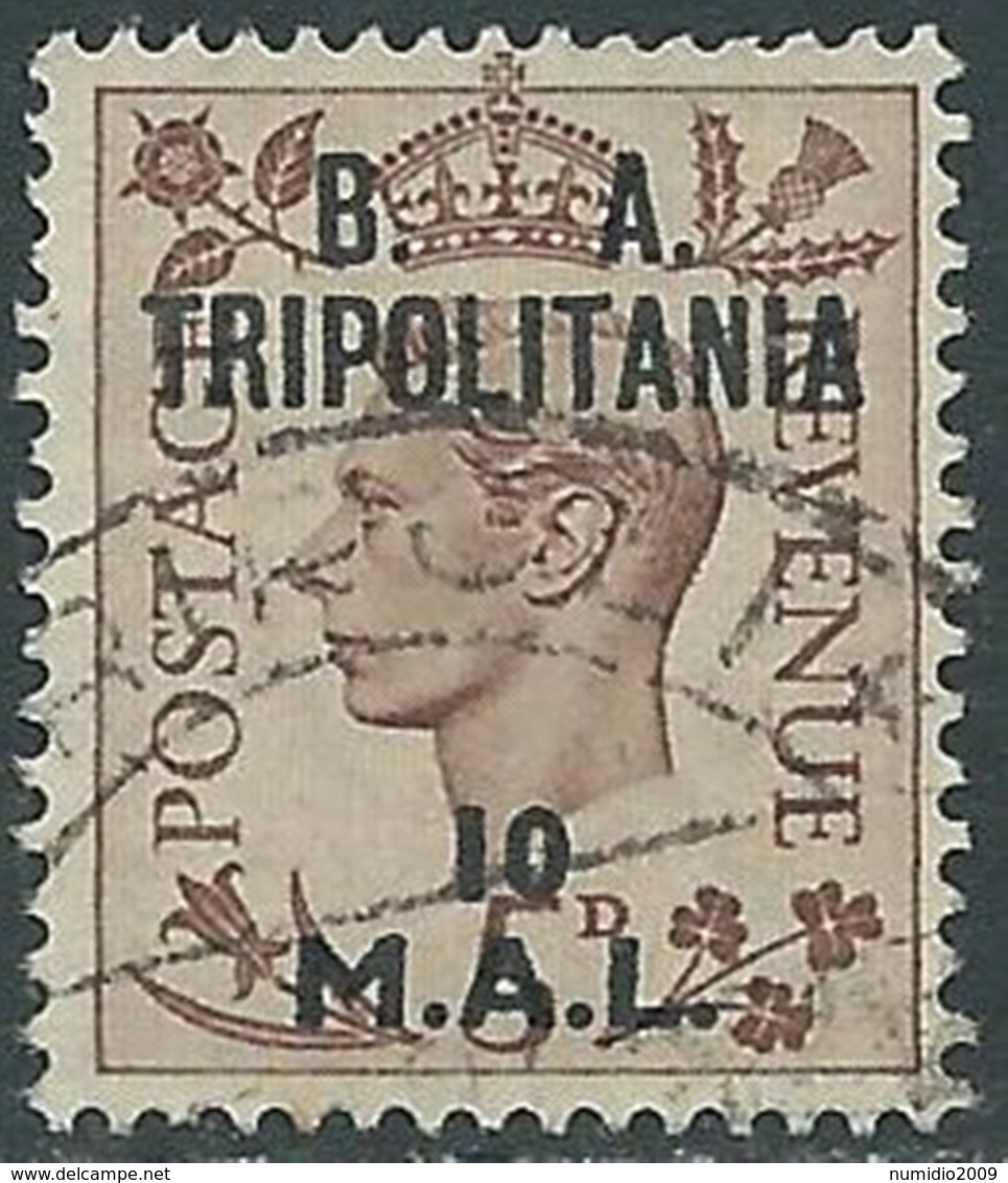 1950 OCCUPAZIONE BRITANNICA TRIPOLITANIA BA USATO 10 MAL - RB39-6 - Tripolitaine