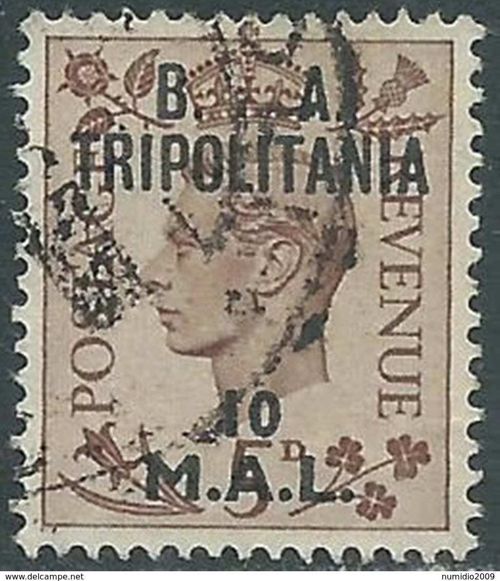 1950 OCCUPAZIONE BRITANNICA TRIPOLITANIA BA USATO 10 MAL - RB39-7 - Tripolitaine