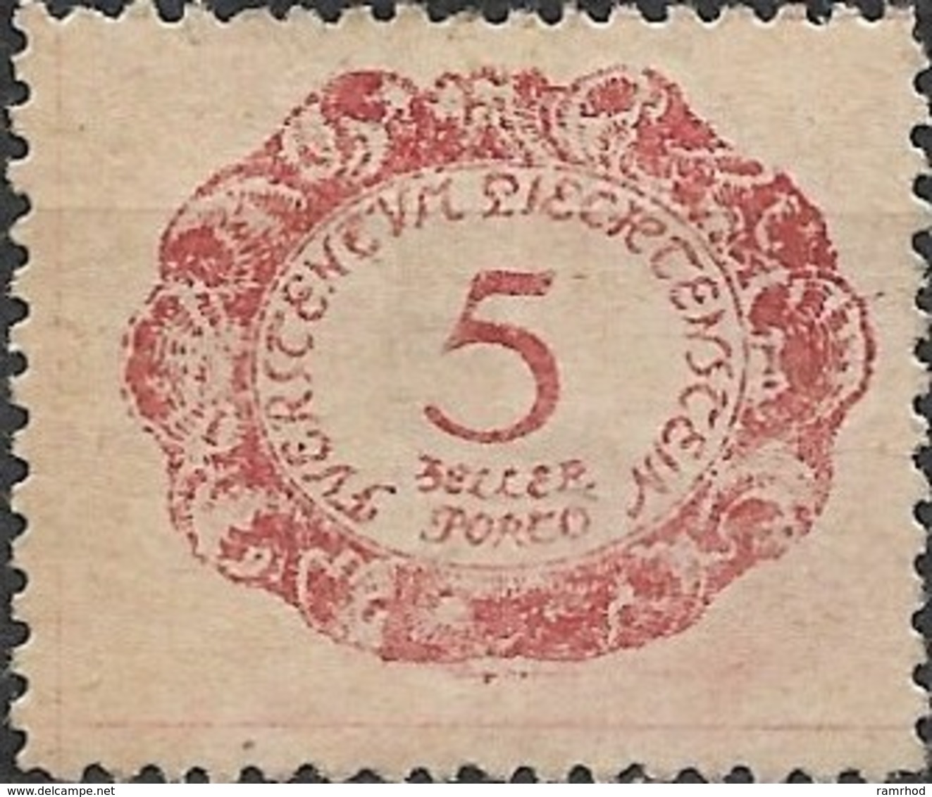 LIECHTENSTEIN 1920 Postage Due - 5h - Red MH - Taxe