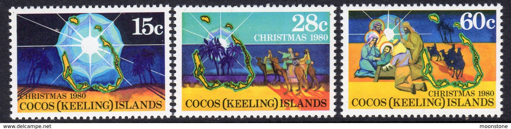 Cocos (Keeling) Islands 1980 Christmas Set Of 3, MNH, SG 50/2 (AU) - Cocos (Keeling) Islands