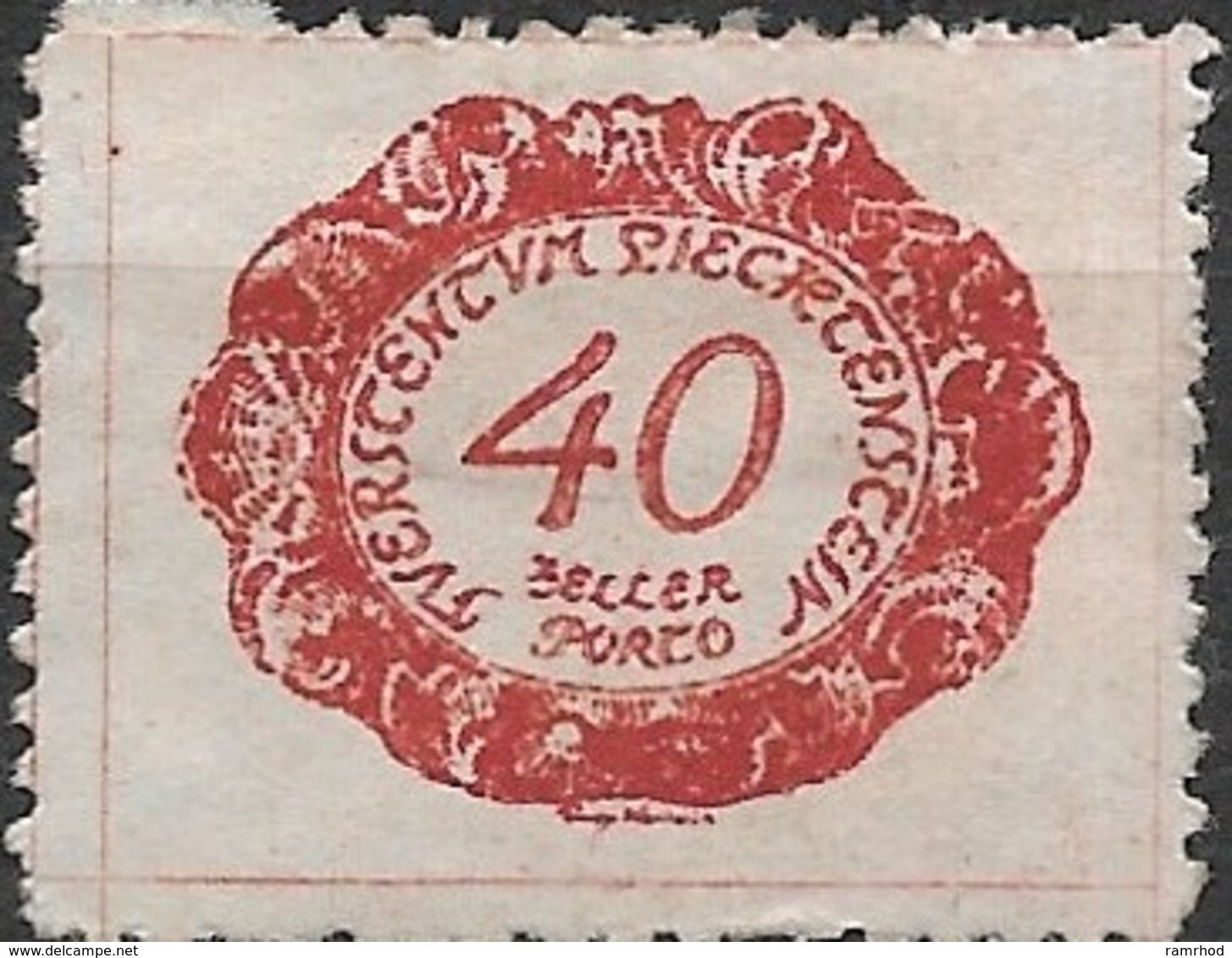 LIECHTENSTEIN 1920 Postage Due - 40h - Red MH - Taxe