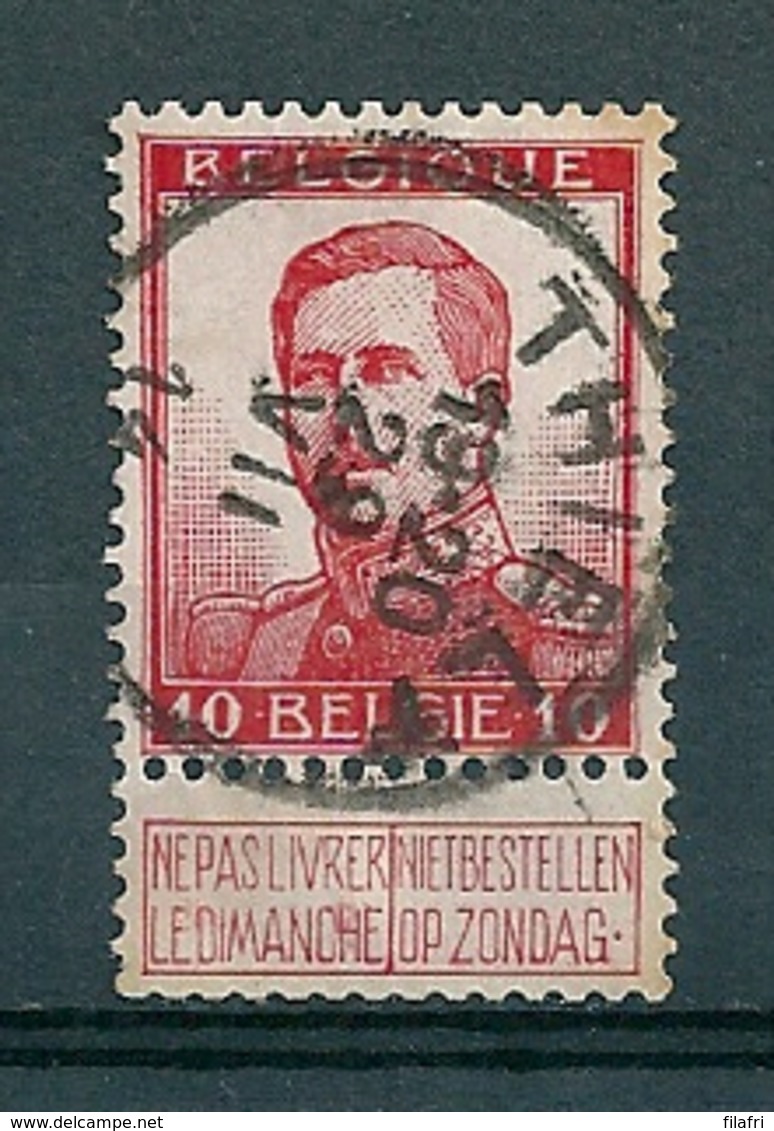 118 Gestempeld  THIELT - COBA 4 Euro - 1912 Pellens