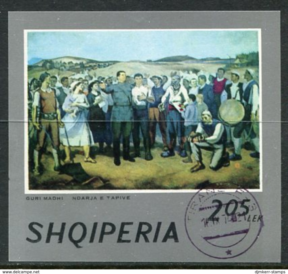 ALBANIA 1974 National Paintings Block Used .  Michel Block 53 - Albanie