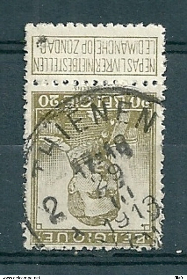 112 Gestempeld  THIENEN - TIRLEMONT 2 - COBA 4 Euro - 1912 Pellens