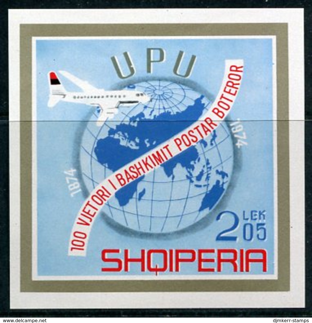 ALBANIA 1974 UPU Anniversary Block MNH / ** .  Michel Block 52 - Albanie