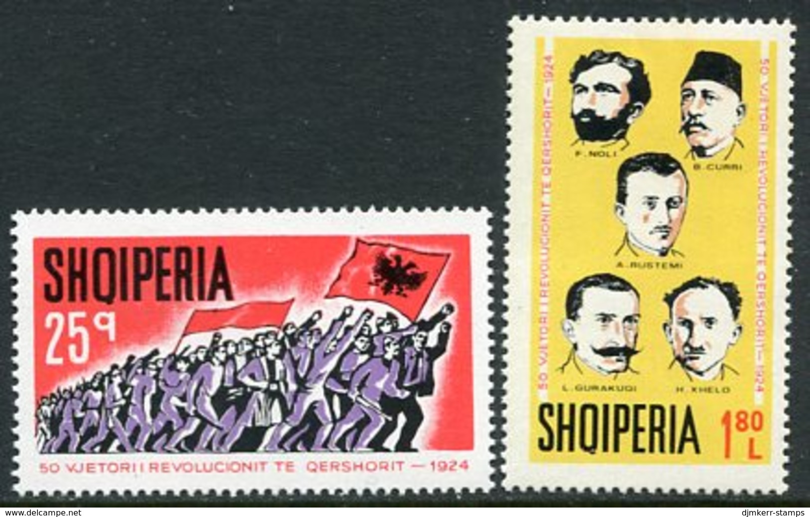 ALBANIA 1974 Revolution Of 1924 MNH / ** .  Michel 1705-06 - Albanie