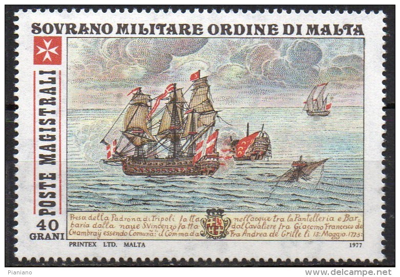 PIA - SMOM - 1977 : Antiche Battaglie Navali Dell' Ordine - (UN 136-38) - Sovrano Militare Ordine Di Malta