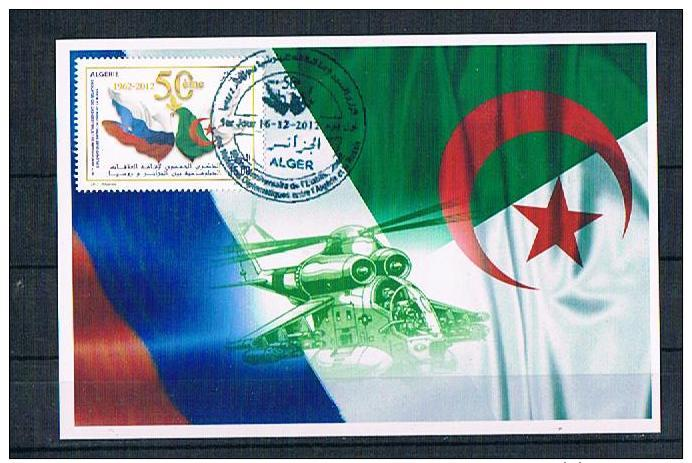 Carte Maximum 2012 Coopération Militaire,La Russie /Algérie / Hélicoptères - Helicópteros