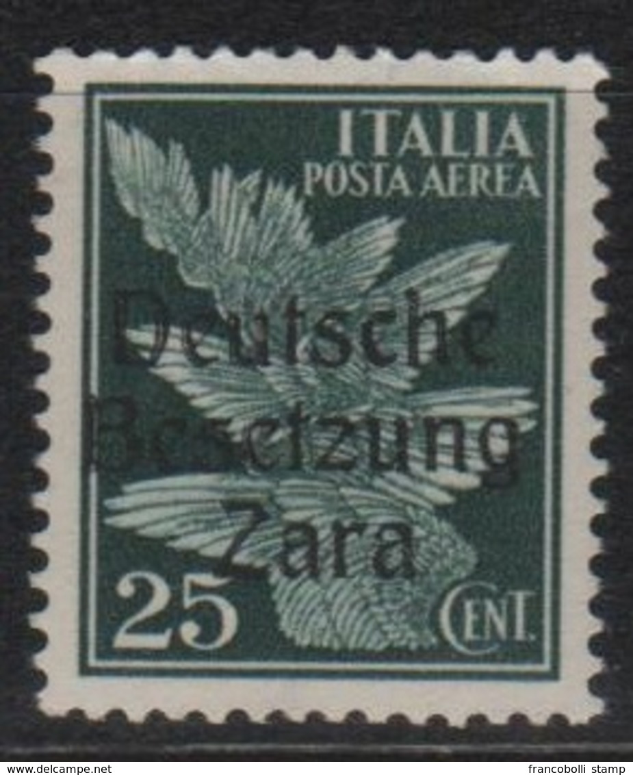 1943 Occupazione Tedesca Zara 25 C.  P.a. MNH - Occup. Tedesca: Zara