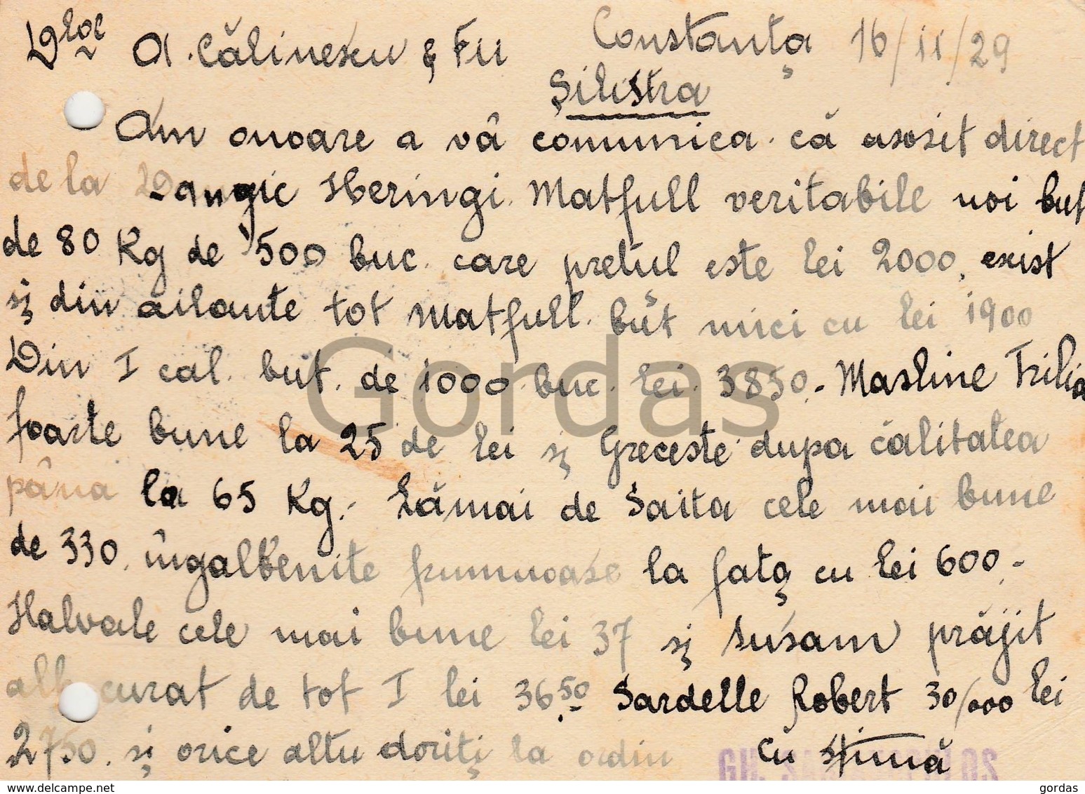 Romania - Constanta - Stationery - Sarianopulos - Advertise - 1929 - Cartas & Documentos