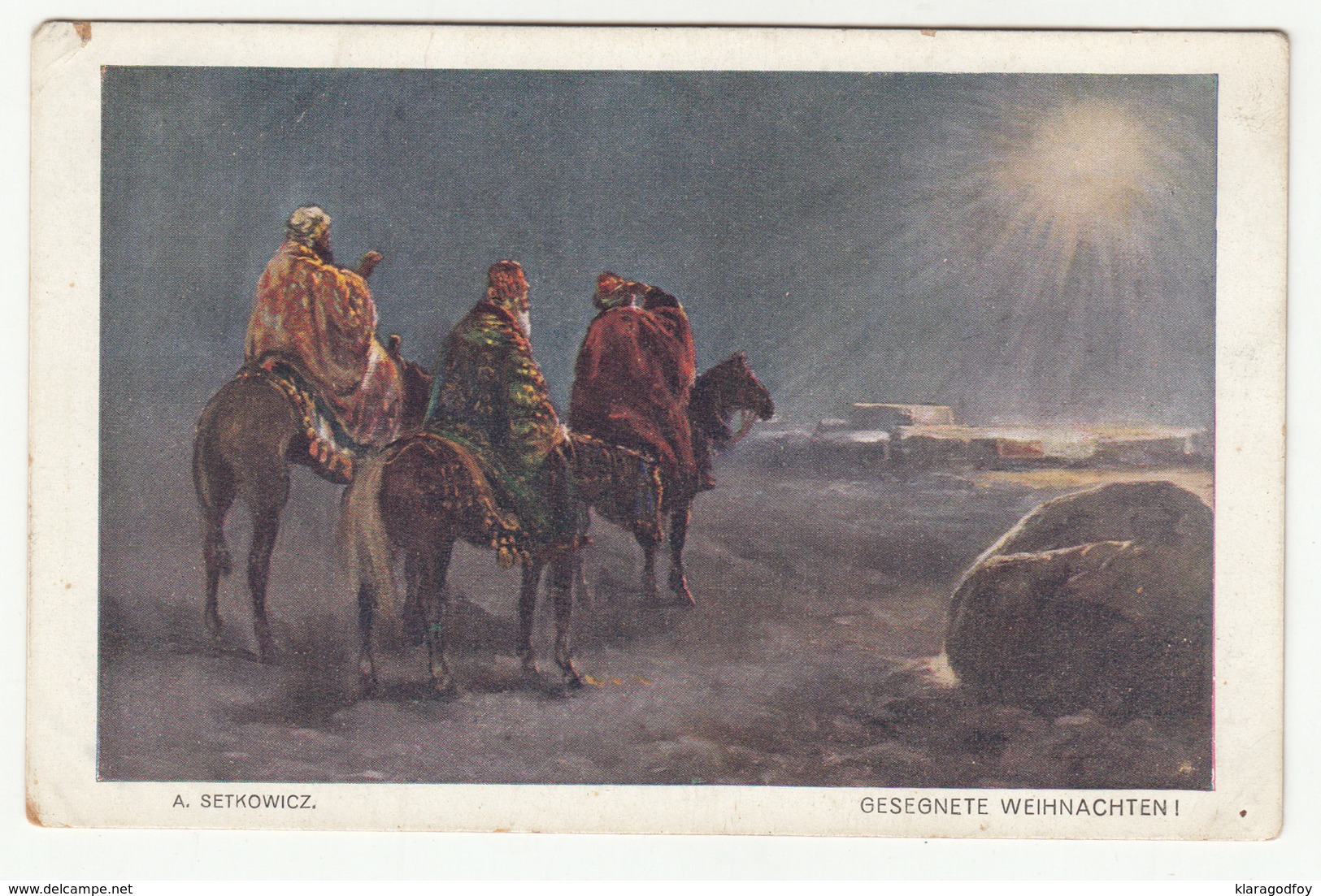 A. Setkowicz: Gesegnete Weihnachten Old Postcard Not Posted B191215 - Altri & Non Classificati