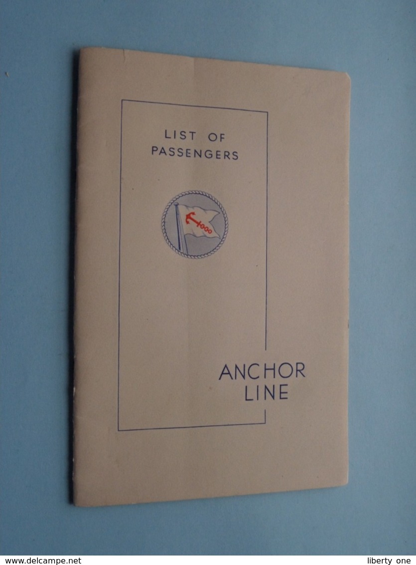 T.S.S. " CALIFORNIA " From Glasgow To NEW YORK 13th August 1937 " ANCHOR LINE " ( List Of PASSENGERS ) ! - Other & Unclassified