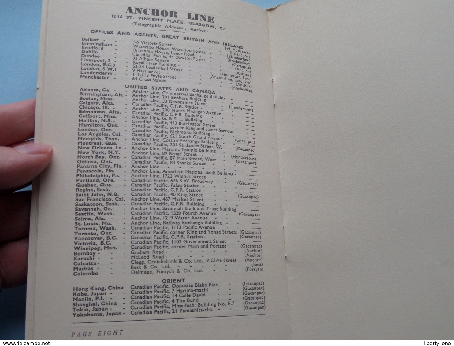 T.S.S. " CALIFORNIA " from Glasgow to NEW YORK 13th August 1937 " ANCHOR LINE " ( List of PASSENGERS ) !