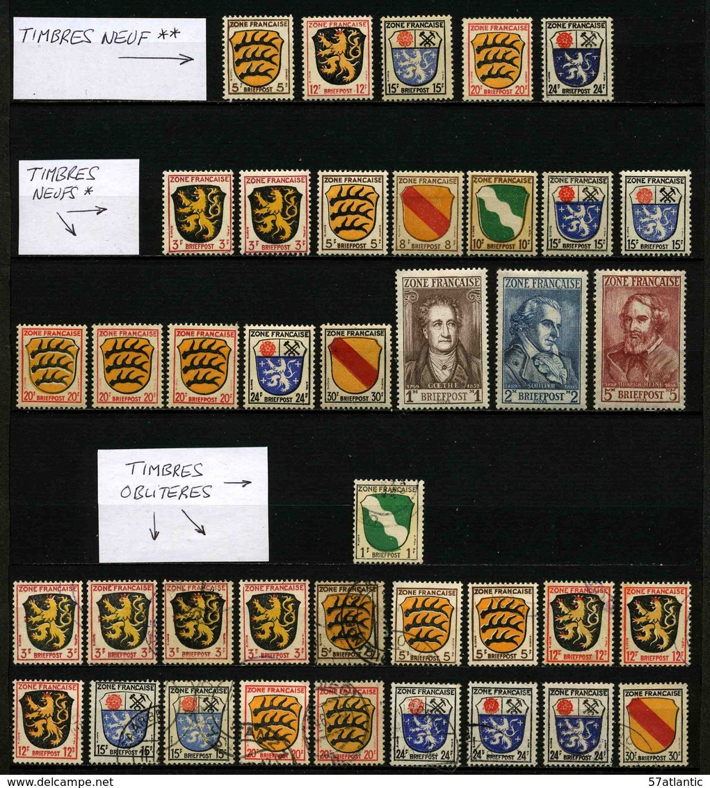 ALLEMAGNE - OCCUPATION FRANCAISE - LOT DE 39 TIMBRES - Altri & Non Classificati