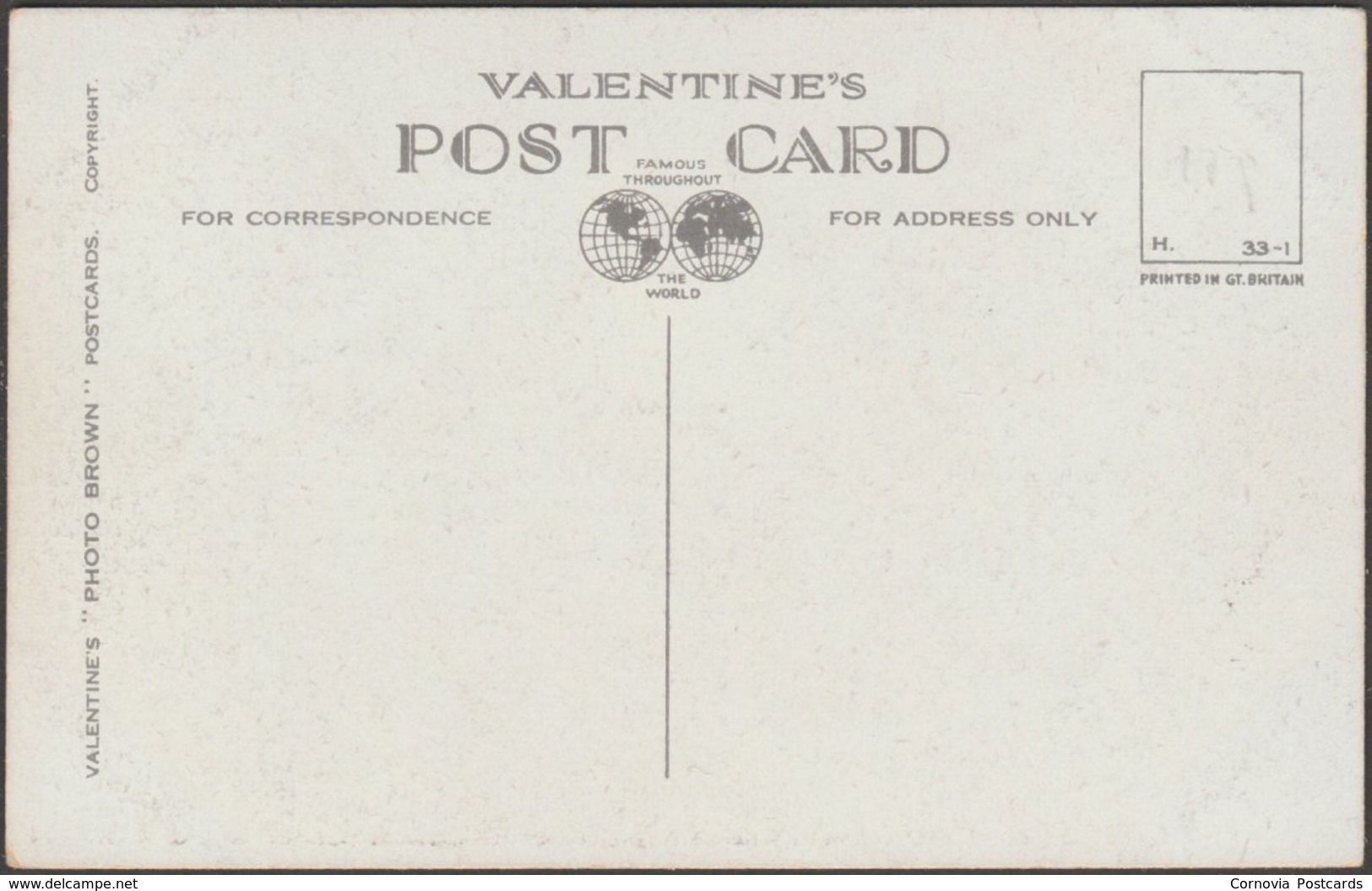 Lands End Point, Cornwall, 1933 - Valentine's Postcard - Land's End