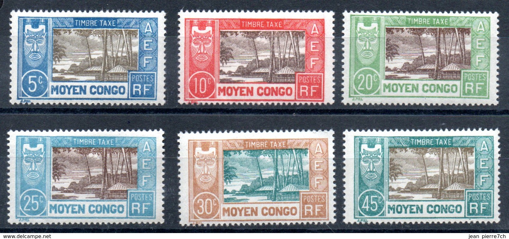 Congo Französisch Kongo Taxe Y&T T 12**, T 13*, T 14*/** - T17*/**, T 18* - T 22*, T 23** - Nuevos