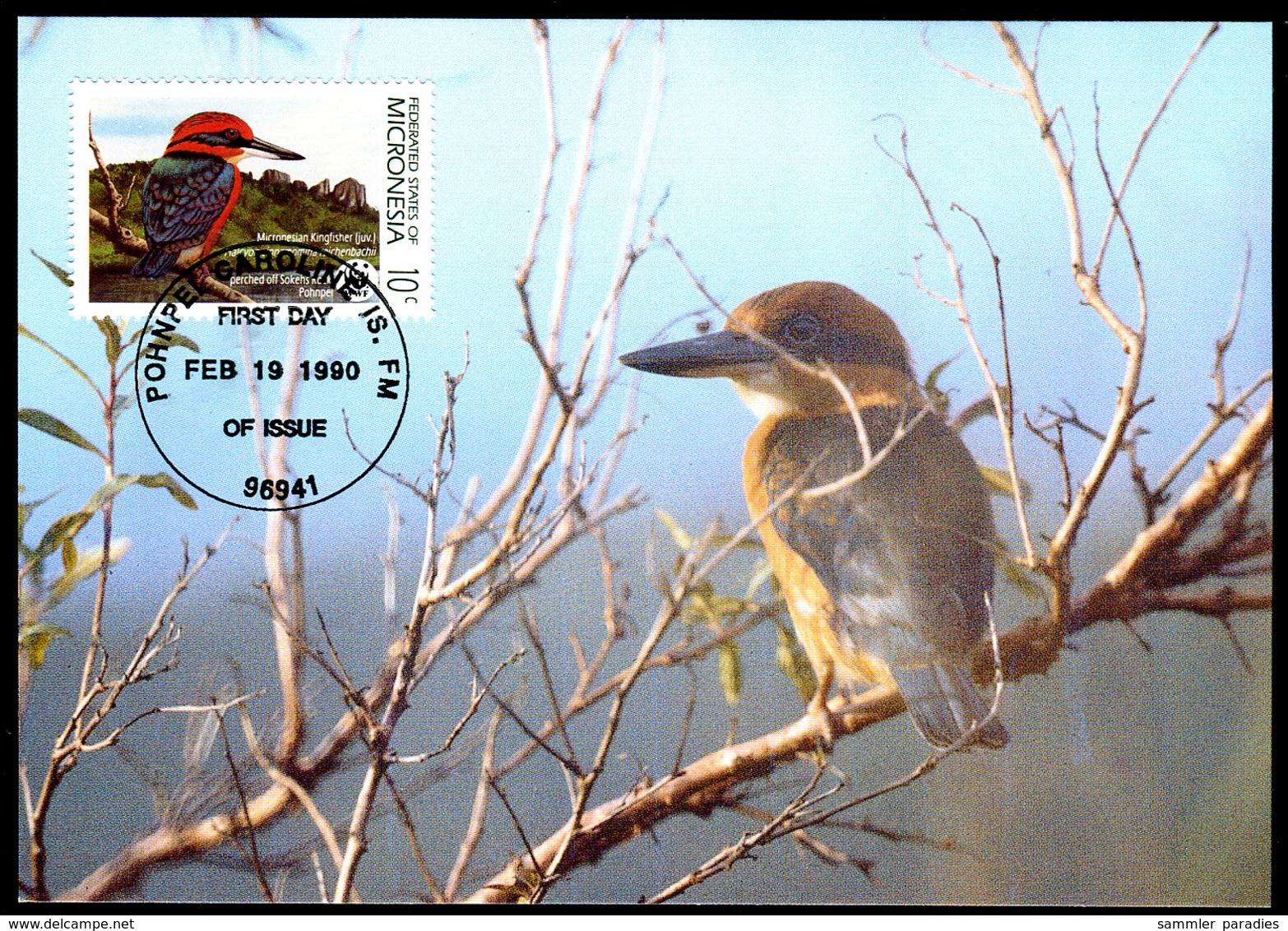 98856) Mikronesien - 1990 WWF 093 - ▭ Mi 174 / 177 4MK/MC - Vögel Mikronesiens - Micronesia