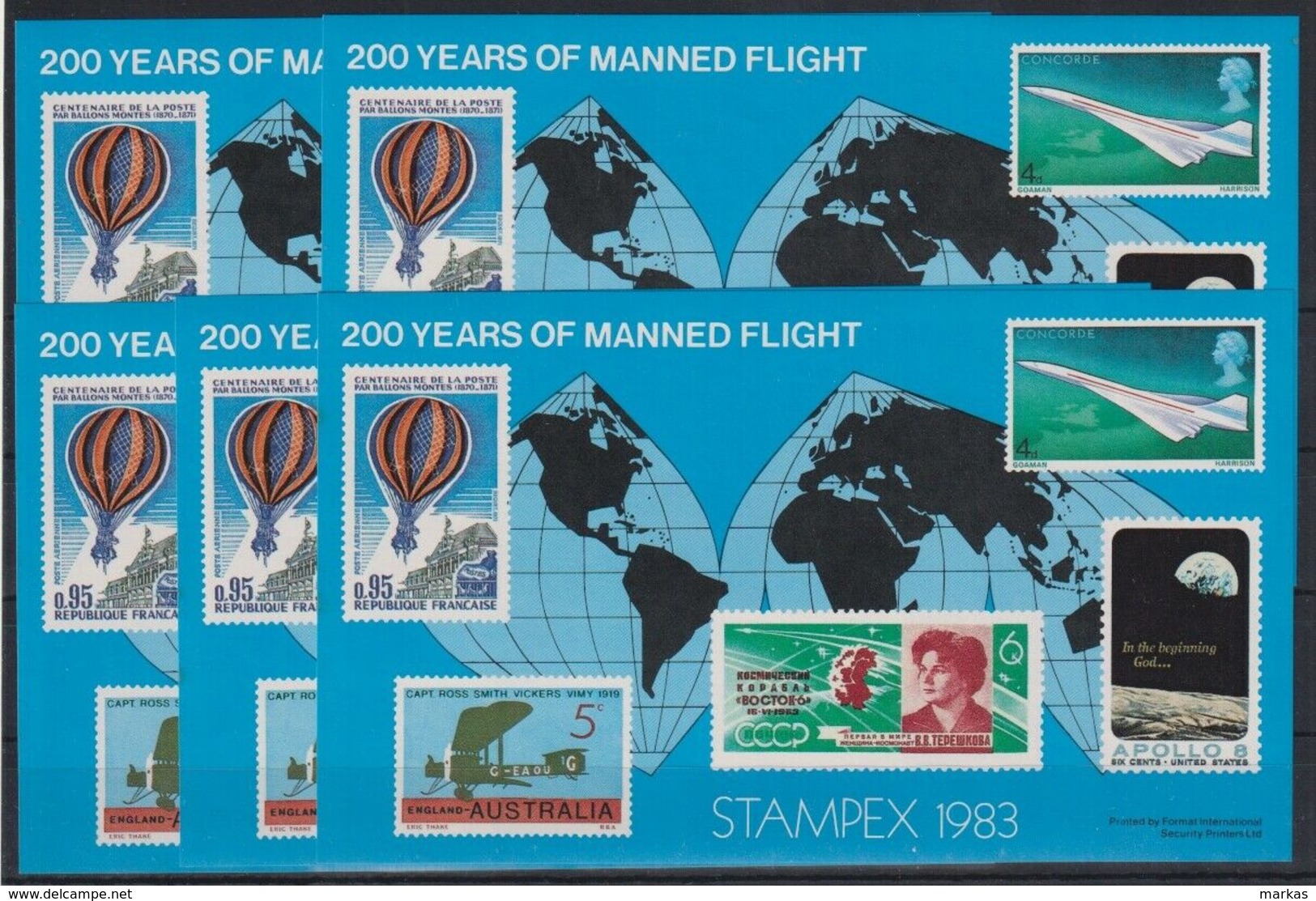 E342. 5x Stampex - MNH - Transport - Aircrafts - Imperf - Avions