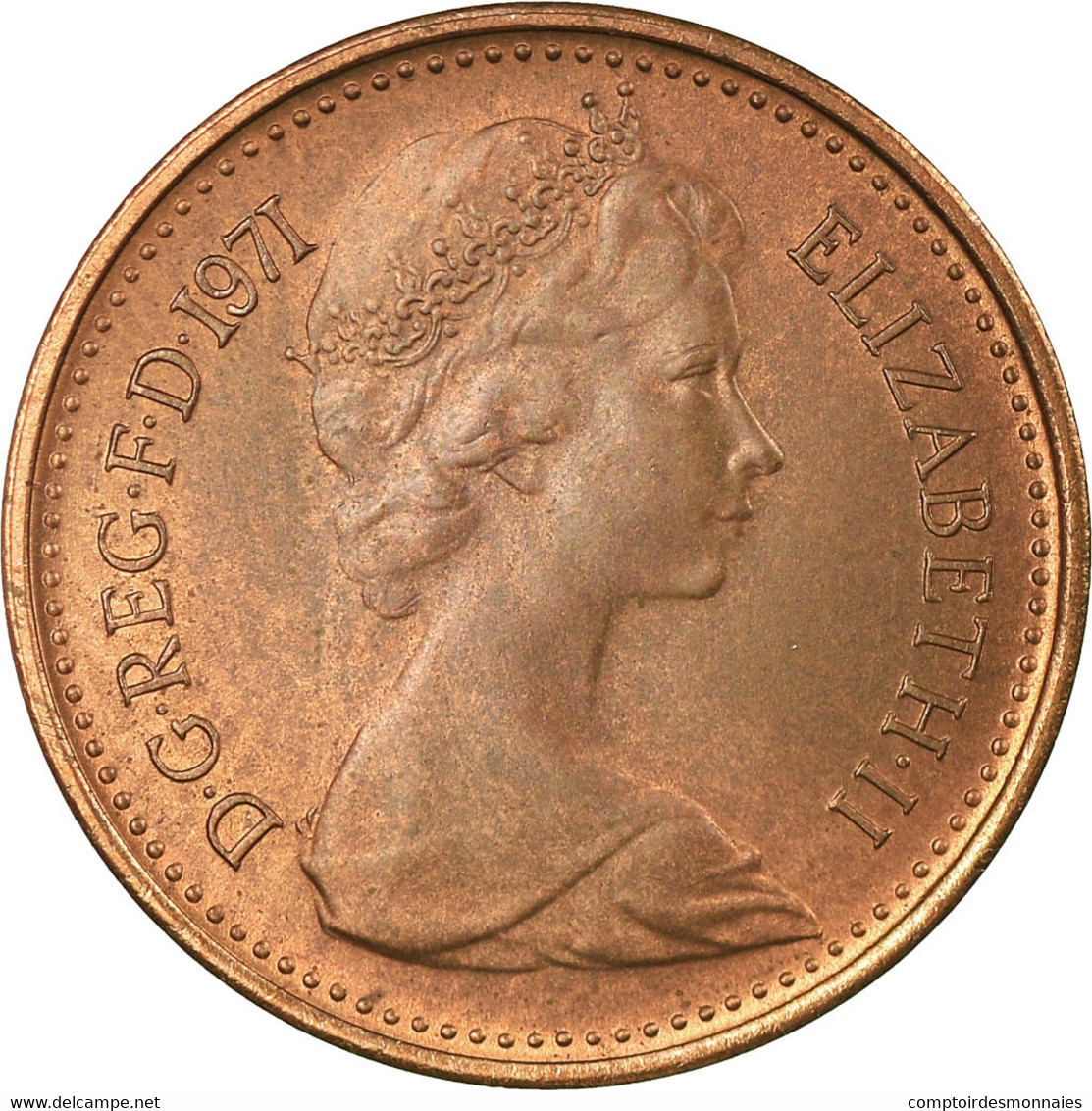 Monnaie, Grande-Bretagne, Elizabeth II, 1/2 New Penny, 1971, SPL, Bronze, KM:914 - 1/2 Penny & 1/2 New Penny