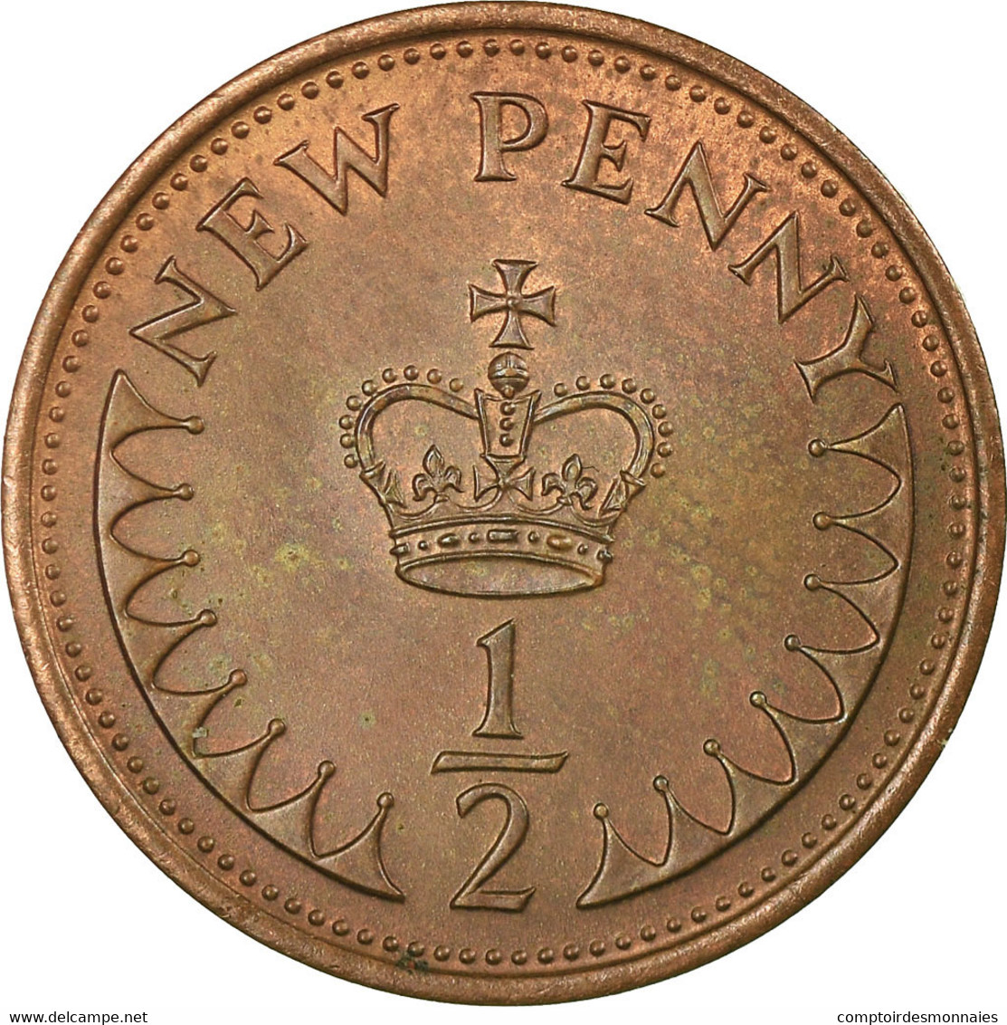 Monnaie, Grande-Bretagne, Elizabeth II, 1/2 New Penny, 1971, SPL, Bronze, KM:914 - 1/2 Penny & 1/2 New Penny
