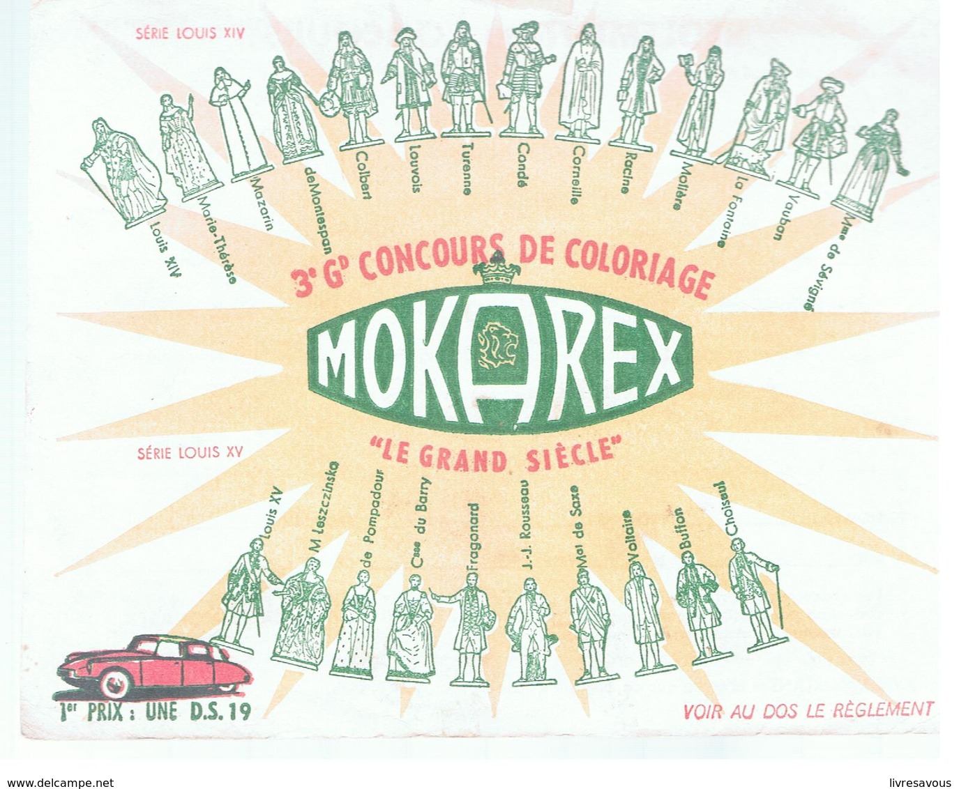 Buvard MOKAREX 3 ème Grand Concours De Coloriage Série Louis XIV Louis XV - Café & Thé