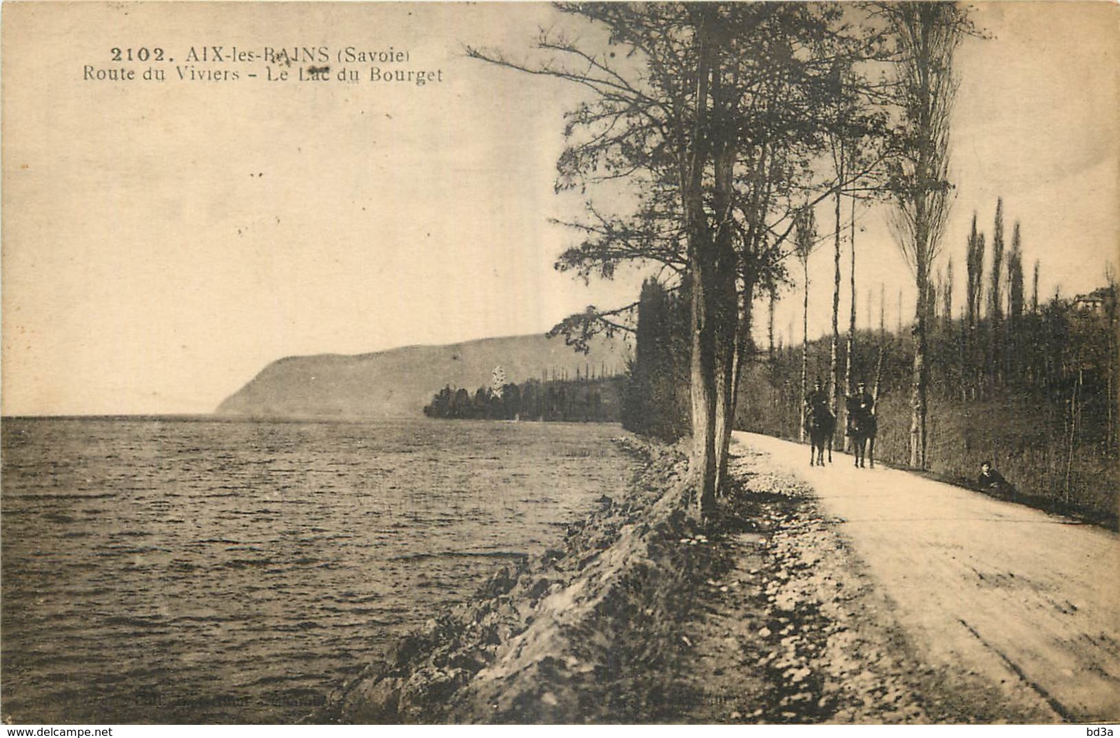 73 - AIX LES BAINS - ROUTE DU VIVIERS - LE LAC DU BOURGET - CACHET MILITAIRE ? PLACE DE CHAMBERY - L. Grimal - 2102 - Aix Les Bains