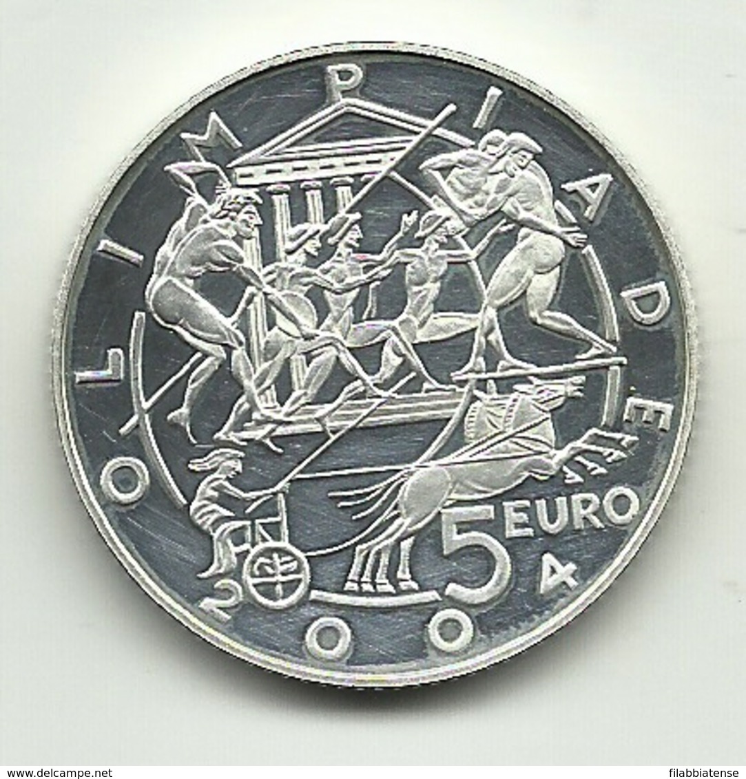 2003 - San Marino 5 Euro Argento - Olimpiadi - Senza Confezione   ----- - San Marino