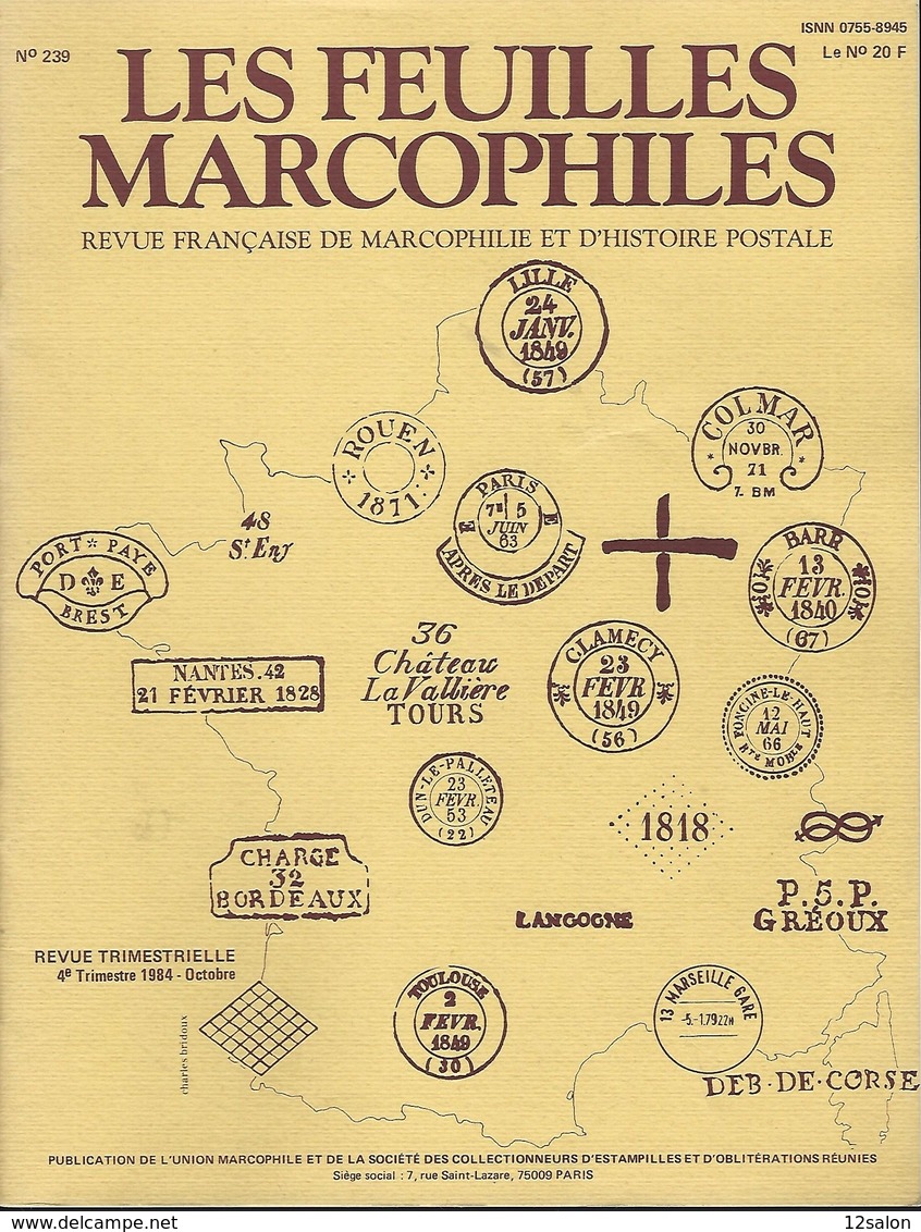 LES FEUILLES MARCOPHILES  239 - Philatélie Et Histoire Postale