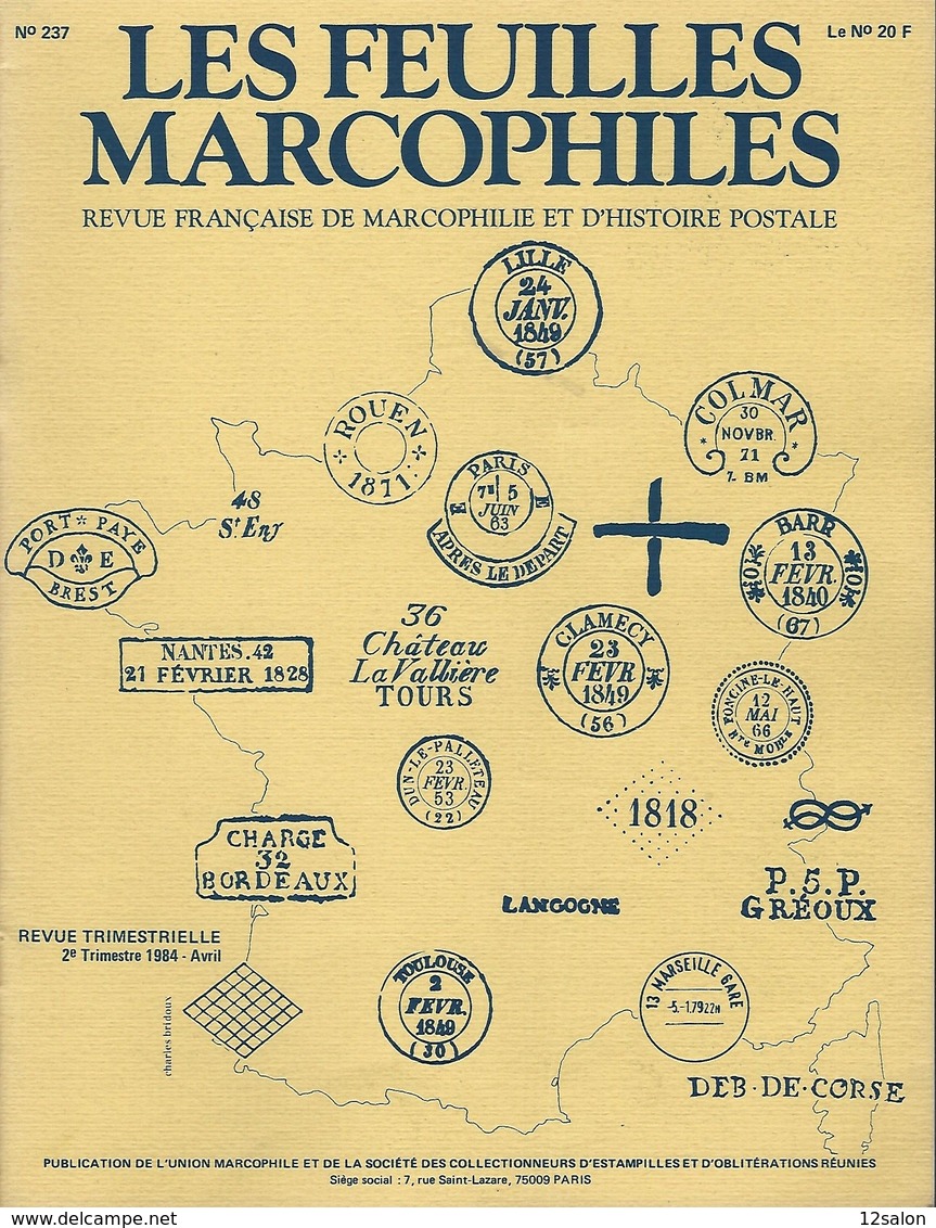 LES FEUILLES MARCOPHILES  237 - Philatélie Et Histoire Postale