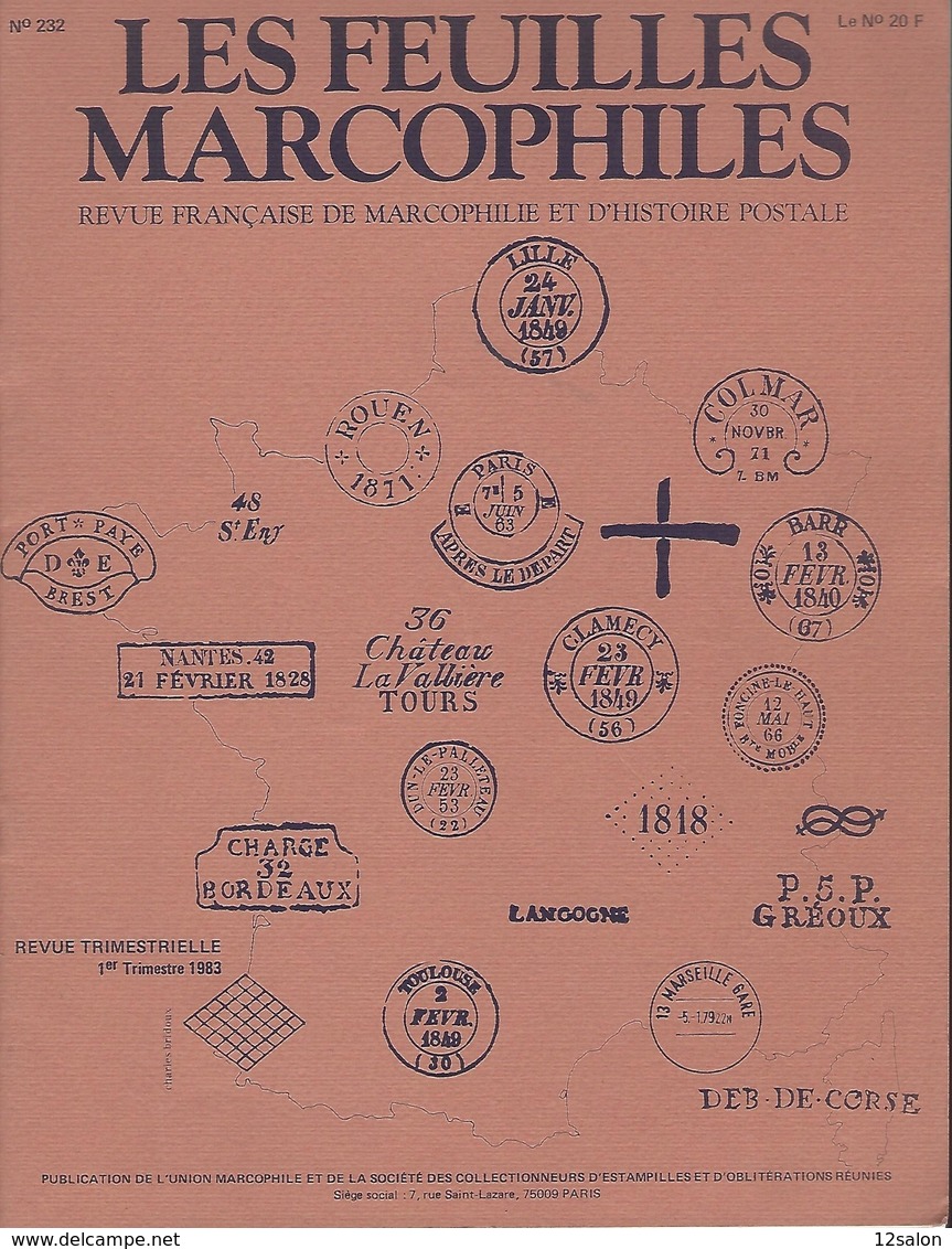 LES FEUILLES MARCOPHILES  232 - Filatelie En Postgeschiedenis