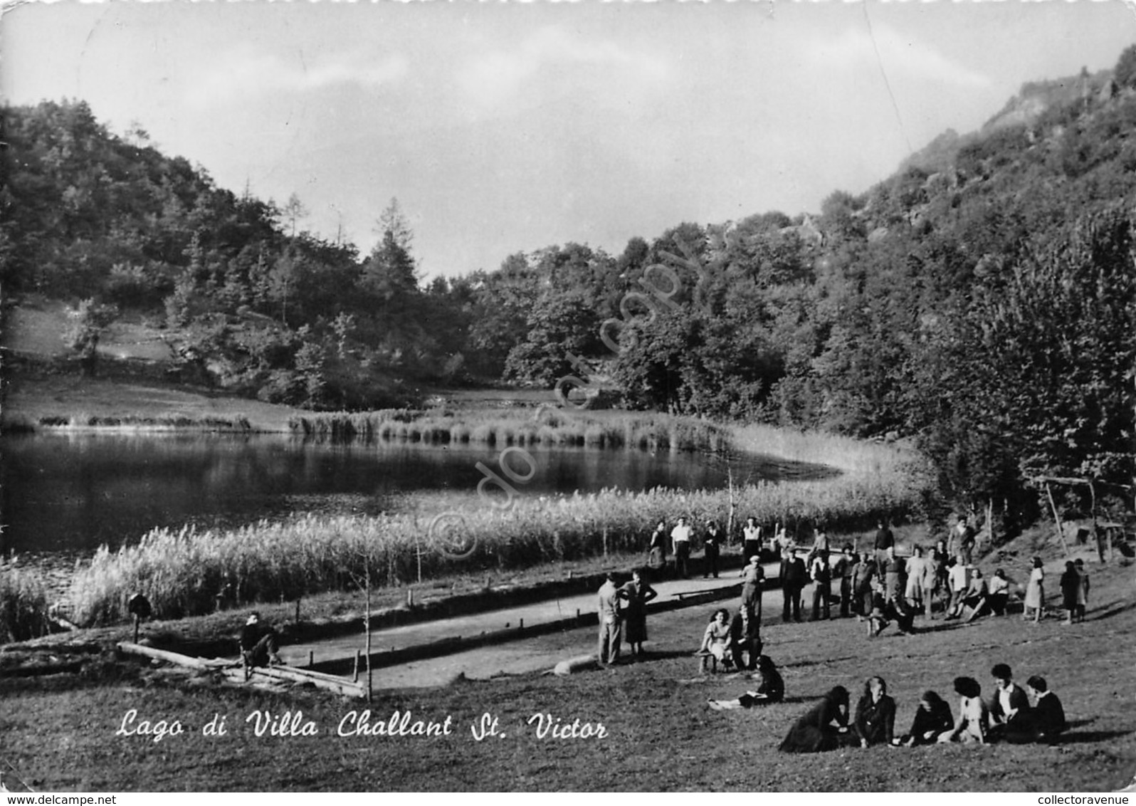 Cartolina Villa Challant St. Victor Lago Animata 1956 - Autres & Non Classés