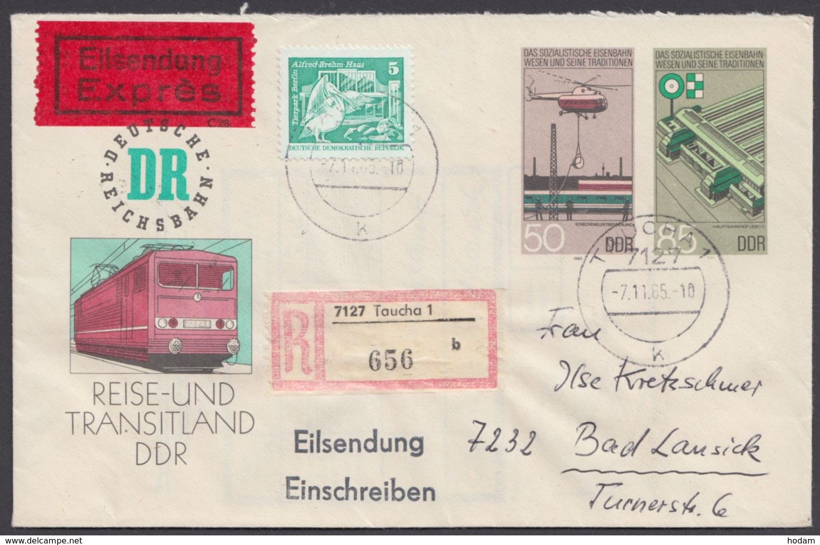 Mi-Nr. U3, Mit Pass. Zusatzfr. Als R- Eilboten Mit Ankunft - Covers - Used