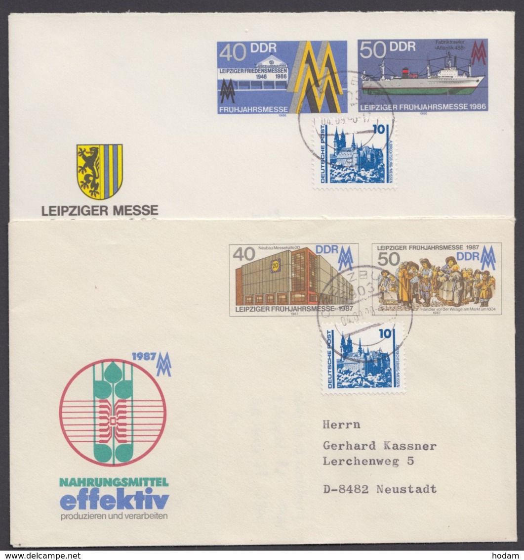 Mi-Nr. U4 U6, Je Mit Pass. Zusatzfr. Als Brief, 4.9.90, Portogerecht - Covers - Used