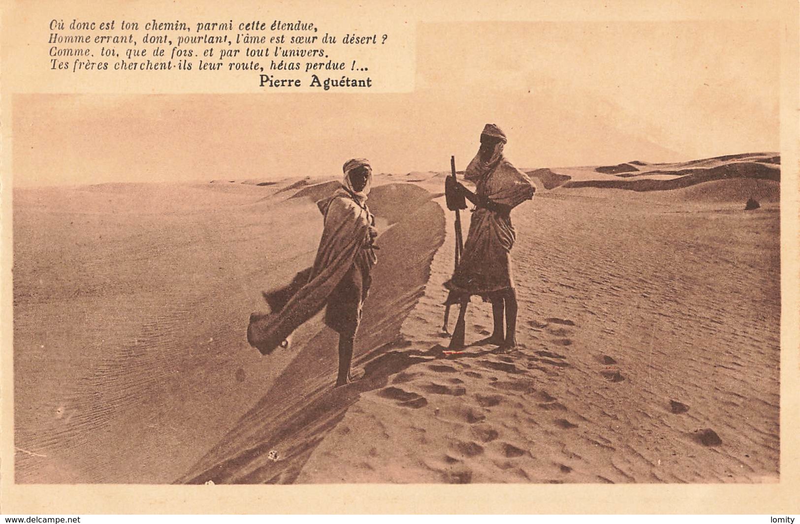 Algerie Texte Pierre Aguetant Où Est Donc Ton Chemin , Indication Du Chemin Dans Les Dunes - Autres & Non Classés