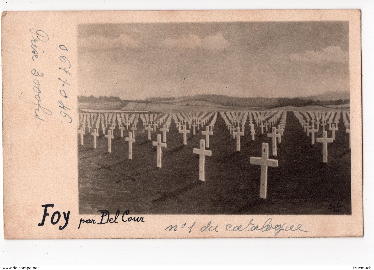 B2 -  FOY - Cliché D'une Peinture De DEL COUR  - Cimetière -  Militaria  *carte-photo* - Bastogne