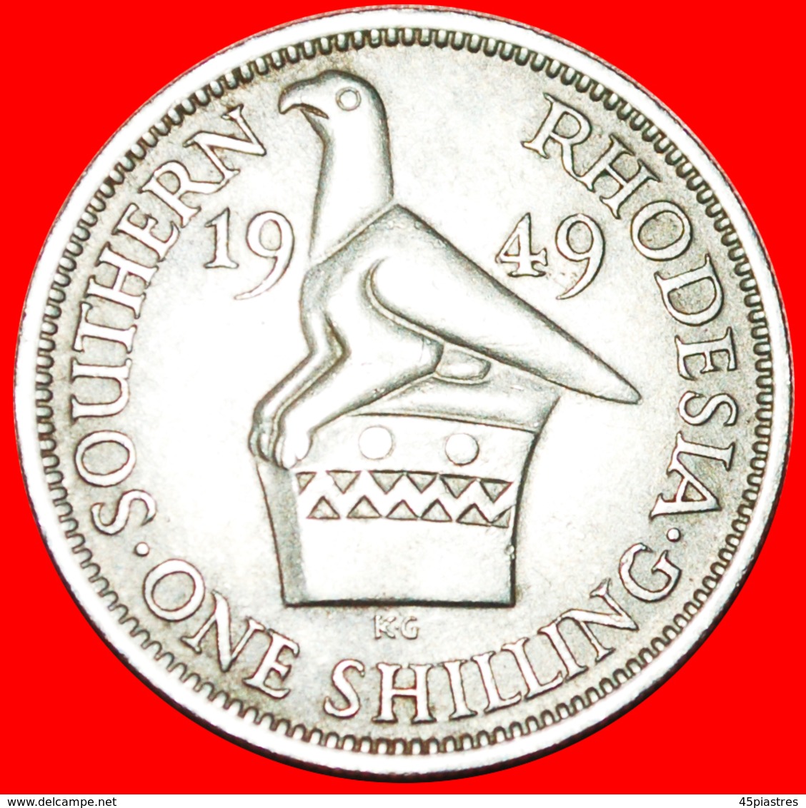 √ ZIMBABWE BIRD (1948-1952): SOUTHERN RHODESIA ★ 1 SHILLING 1949! George VI (1937-1952) LOW START ★ NO RESERVE! - Rhodesien