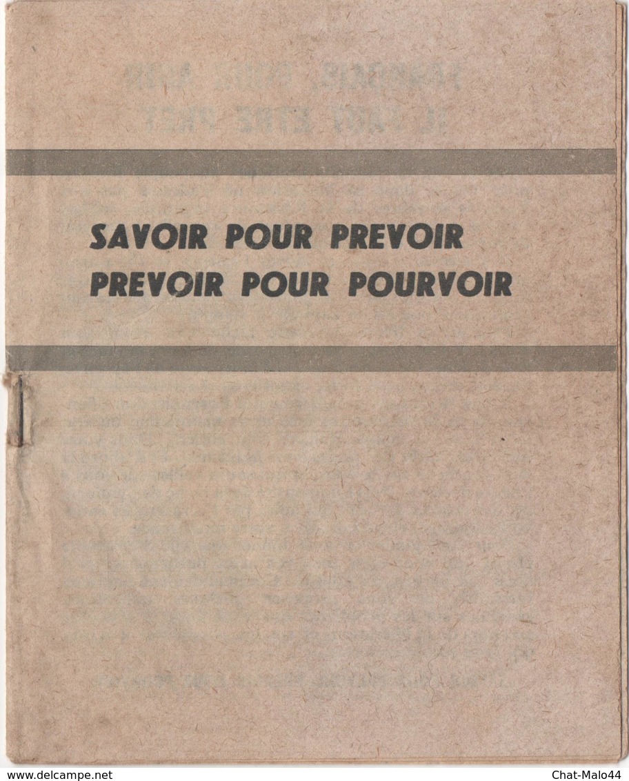 WW2 - Savoir Pour Prévoir. Prévoir Pour Pouvoir. Brochure De 16 Pages - Historische Documenten